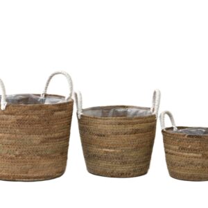 S/3 CP Paniers Bianca poignées blanches