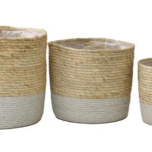 Set de 3 CP Paniers Bohême blanc