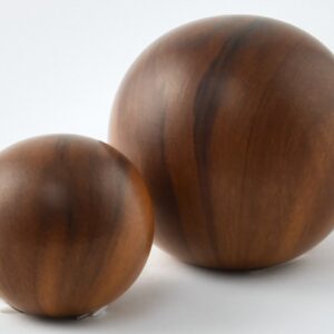 Set de 2 Boule céramique imitation bois noyer