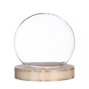 Globe en verre support bois ELY