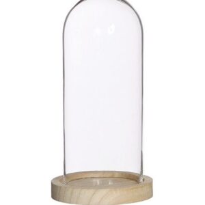 Globe verre SOLEA support bois Diam 10 H.20 cm